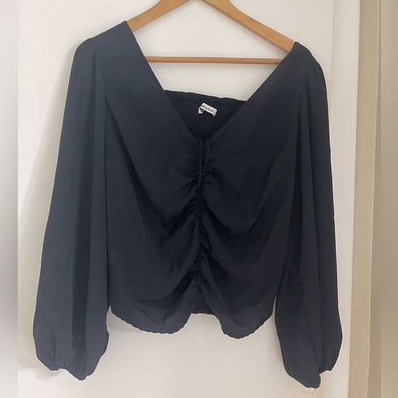 Abercrombie & Fitch Black Ruched Blouse - Picture 3 of 6